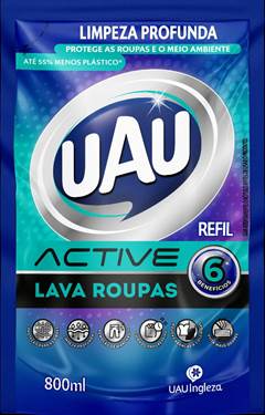 LAVA ROUPAS LIQUIDO UAU ACTIVE 800ML