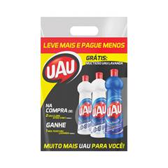 Kit Uau 2 Cloro Ativo 4 em 1 Ganhe 1 Multiuso Uau Lavanda 500ml